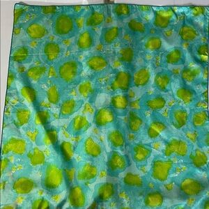 Vera silk aqua & lime floral scarf
